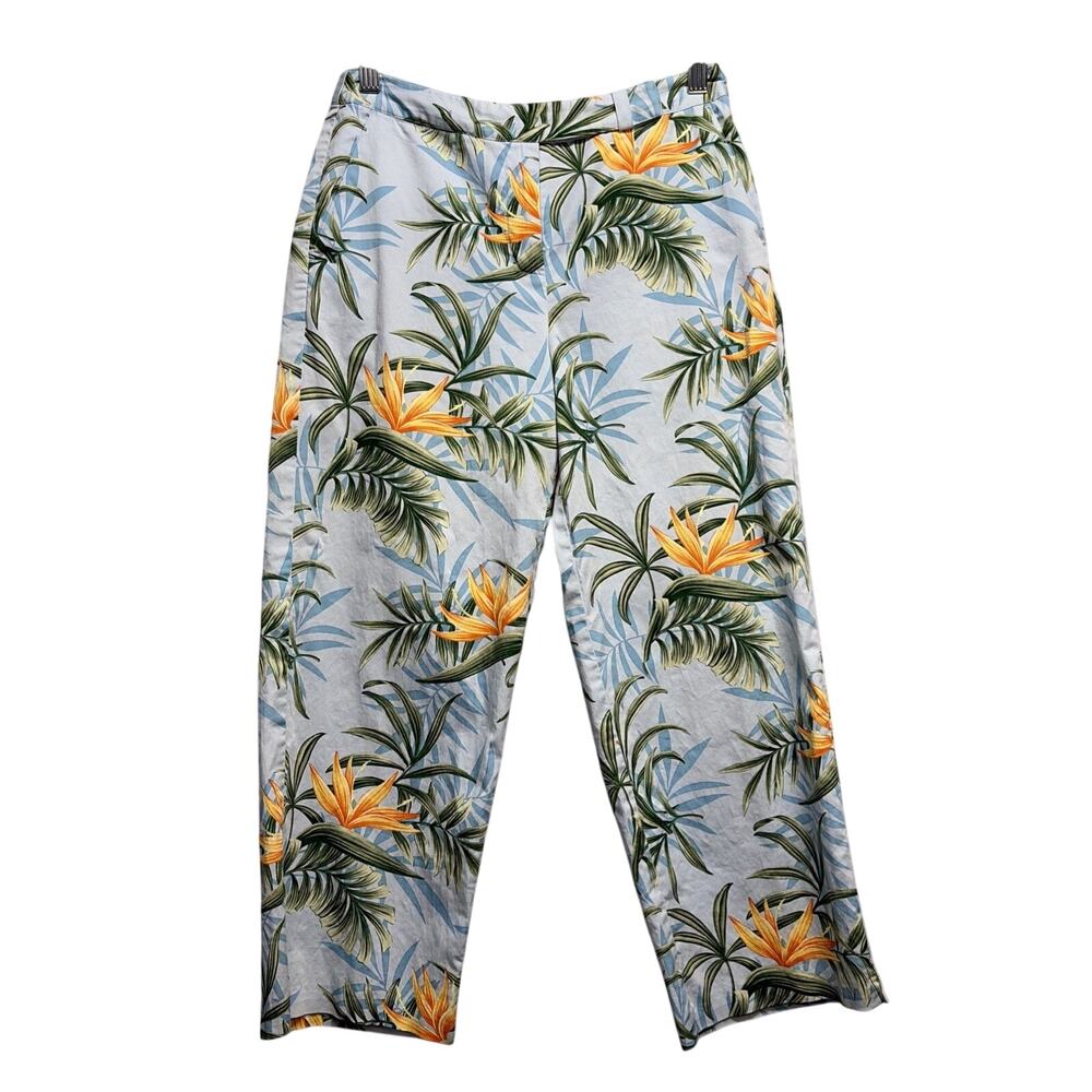 Tommy Bahama - Women's Stretch Capri Pants Blue/Green Floral - Size 2
